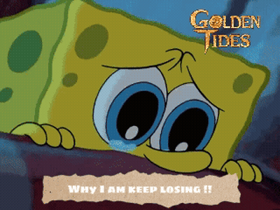 A Cartoon Of Spongebob With The Words " Why I Am Keep Losing " Below Him GIF