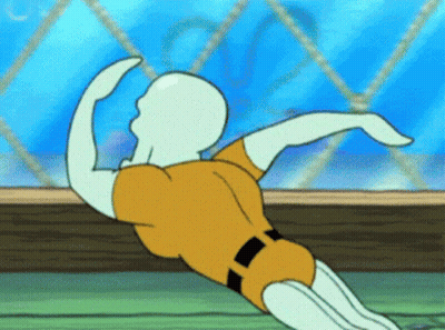 A Cartoon Of Squidward From Spongebob Squarepants Laying On The Ground GIF