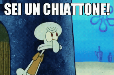 A Cartoon Of Squidward From Spongebob Squarepants Says Sei Un Chiattone GIF