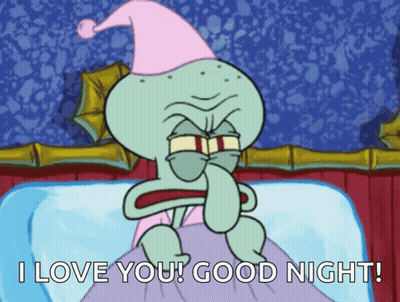 A Cartoon Of Squidward From Spongebob Wishing Someone A Good Night GIF