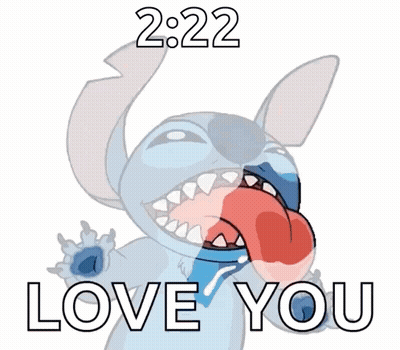 A Cartoon Of Stitch With His Tongue Out And The Words Love You GIF