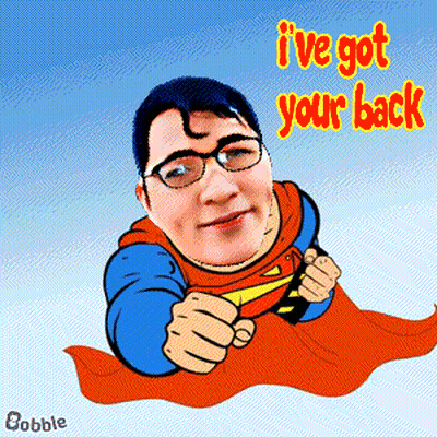 A Cartoon Of Superman With The Words I 'Ve Got Your Back GIF