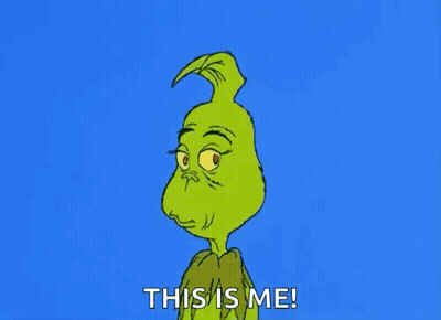 A Cartoon Of The Grinch Saying `` This Is Me '' . GIF