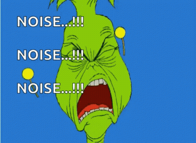 A Cartoon Of The Grinch With The Words " Noise Noise Noise " GIF