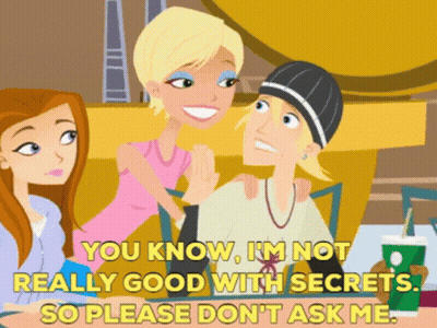 A Cartoon Of Three Girls Giving Each Other A High Five With The Words You Know I 'M Not Really Good GIF