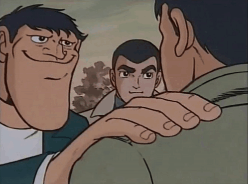 A Cartoon Of Three Men With The Words " Get It Bro " On The Bottom Right GIF