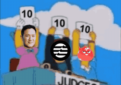 A Cartoon Of Three People Holding Up Signs With The Number 10 On Them GIF