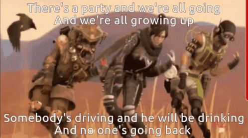 A Cartoon Of Three Soldiers With The Words " There 'S A Party And We 'Re All Going " GIF