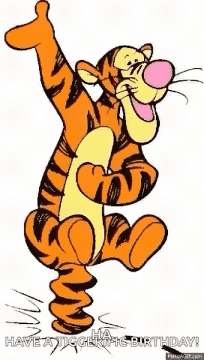 A Cartoon Of Tigger From Winnie The Pooh Is Dancing In A Puddle Of Water . GIF