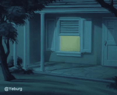 A Cartoon Of Tom And Jerry Holding A Sign That Says Nobody Home GIF