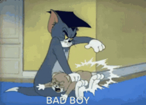 Tom And Jerry With Bad Boy Text GIF