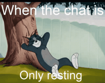 A Cartoon Of Tom Laying Under A Tree With A Caption That Says When The Chat Is Only Resting GIF