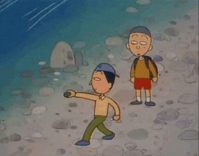 A Cartoon Of Two Boys Standing Next To Each Other With One Wearing A H Hat GIF