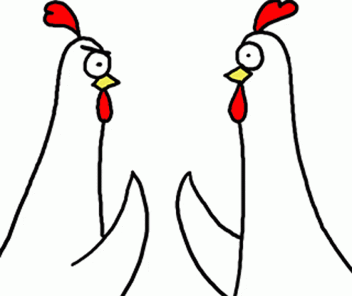 A Cartoon Of Two Chickens Holding Hands With The Words Bro Bro Behind Them GIF