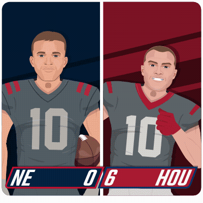 A Cartoon Of Two Football Players With The Number 10 On Their Jerseys GIF
