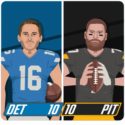 A Cartoon Of Two Football Players With The Number 16 On Their Jersey GIF