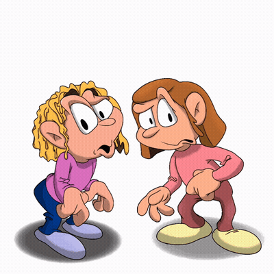 A Cartoon Of Two Girls Standing Next To Each Other With The Word Rea Above Them GIF