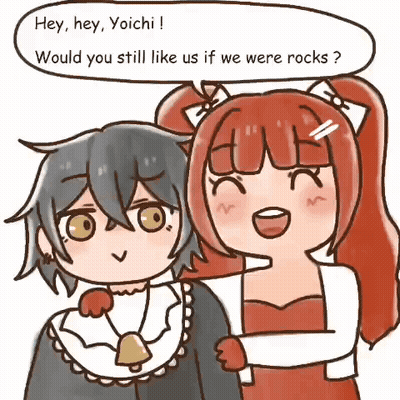 A Cartoon Of Two Girls Talking To Each Other . GIF