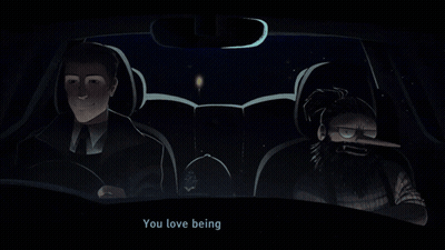 A Cartoon Of Two Men In A Car With The Words " I Reflect Upon My Mistakes Sometimes " At The Bottom GIF