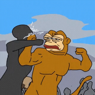 A Cartoon Of Two Monkeys Fighting Each Other GIF