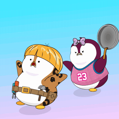 A Cartoon Of Two Penguins One Wearing A Number 23 Jersey GIF