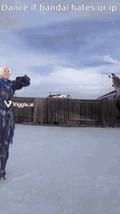 A Cartoon Of Two People Dancing With The Words Dance If Bandai Hates Ur Ip On The Bottom GIF
