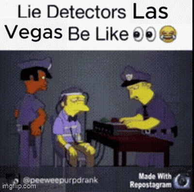 A Cartoon Of Two Police Officers Standing Next To A Man Sitting At A Table GIF