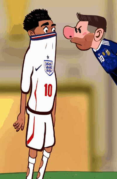 A Cartoon Of Two Soccer Players With One Wearing A Number 10 Jersey GIF