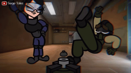 A Cartoon Of Two Soldiers With The Words Siege Tales At The Top GIF
