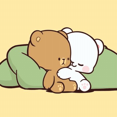 A Cartoon Of Two Teddy Bears Hugging Each Other GIF
