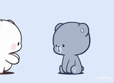 A Cartoon Of Two Teddy Bears Hugging Each Other . GIF