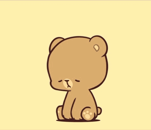 A Cartoon Of Two Teddy Bears Kissing With A Pink Heart Above Them GIF