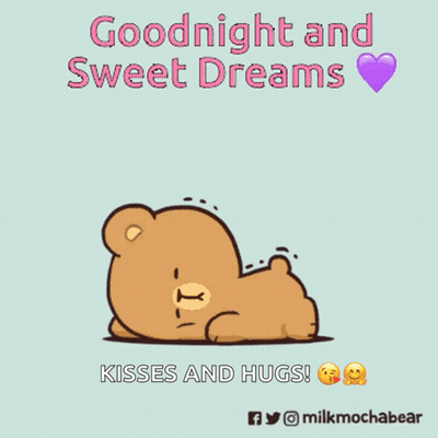 A Cartoon Of Two Teddy Bears With The Words Goodnight And Sweet Dreams GIF