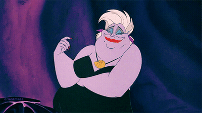 A Cartoon Of Ursula From The Little Mermaid With The Words Orientmade Below Her GIF