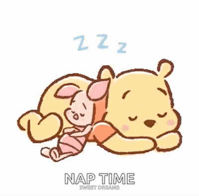 A Cartoon Of Winnie The Pooh And Piglet Sleeping Next To Each Other GIF