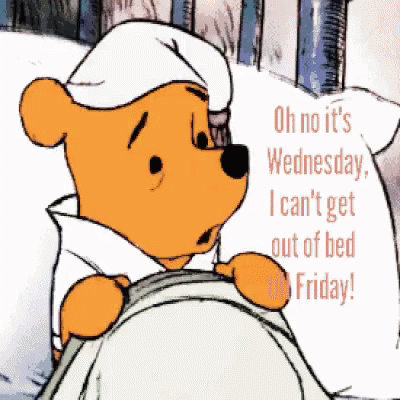 A Cartoon Of Winnie The Pooh Laying In Bed GIF