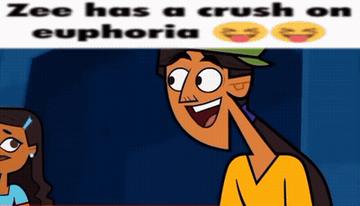 A Cartoon Of Zee Has A Crush On Euphoria And Laughing GIF