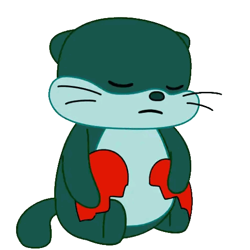 A Cartoon Otter Is Holding A Broken Heart GIF