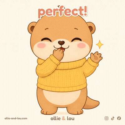 A Cartoon Otter Wearing A Yellow Sweater With The Words Perfect Below It GIF