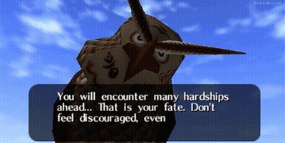 A Cartoon Owl Says You Will Encounter Many Hardships Ahead GIF