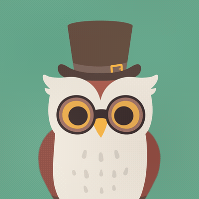 A Cartoon Owl Wearing A Top Hat And Glasses With The Words Hmm Below It GIF
