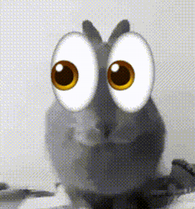 A Cartoon Owl With Big Eyes Is Looking At Something GIF