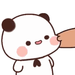 A Cartoon Panda Bear Is Being Petting By A Person . Sticker