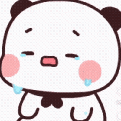 A Cartoon Panda Bear Is Crying With Tears Coming Out Of Its Eyes GIF