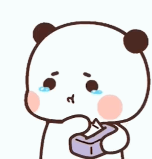 A Cartoon Panda Bear Is Holding A Box Of Tissues And Crying . GIF