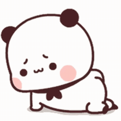 A Cartoon Panda Bear Is Sitting Down With A Sad Look On His Face . GIF
