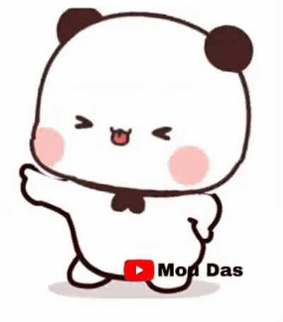 A Cartoon Panda Bear Is Standing With His Arms Outstretched And A Youtube Logo In The Corner . GIF