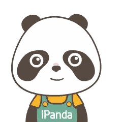 A Cartoon Panda Bear Wearing Overalls And A Shirt That Says ' Ipanda ' On It Sticker