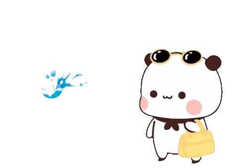 A Cartoon Panda Wearing Sunglasses Is Crying And Holding A Yellow Purse Sticker