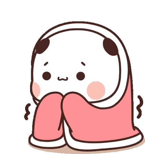 A Cartoon Panda Wrapped In A Pink Blanket Sticker